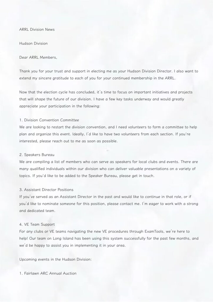 N2XDD Official Election Letter 2024